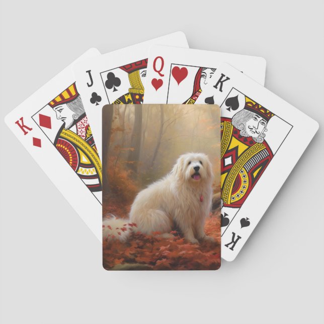 Coton De Tulear im Herbst Leaves Fall Inspiriert Spielkarten (Rückseite)