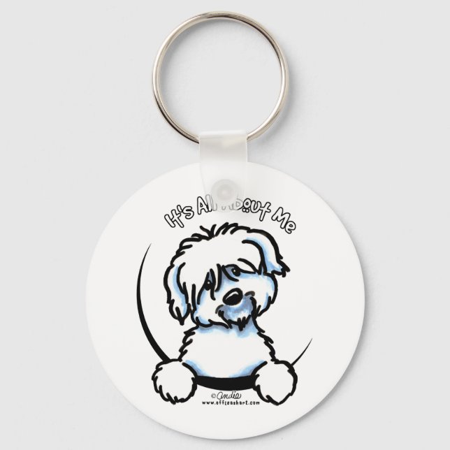 Coton de Tulear ist alles über mich Schlüsselanhänger (Vorderseite)