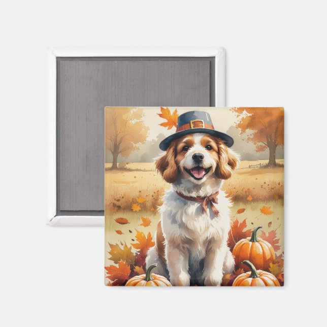 Coton De Tulear lässt im Herbst Erntedank Kunst Magnet (Vorderseite/Rückseite)