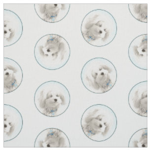 Coton de Tulear Malerei Niedlich Original Haustier Stoff