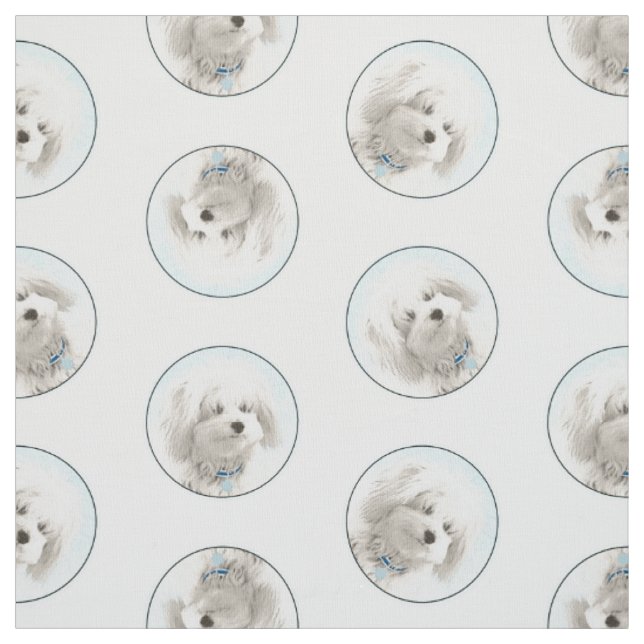 Coton de Tulear Malerei Niedlich Original Haustier Stoff (Muster)