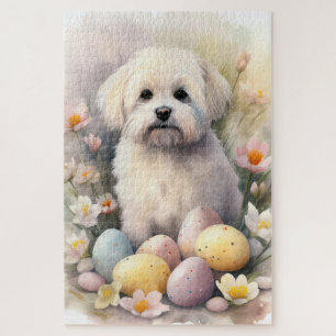 Coton De Tulear mit Ostereier Urlaub