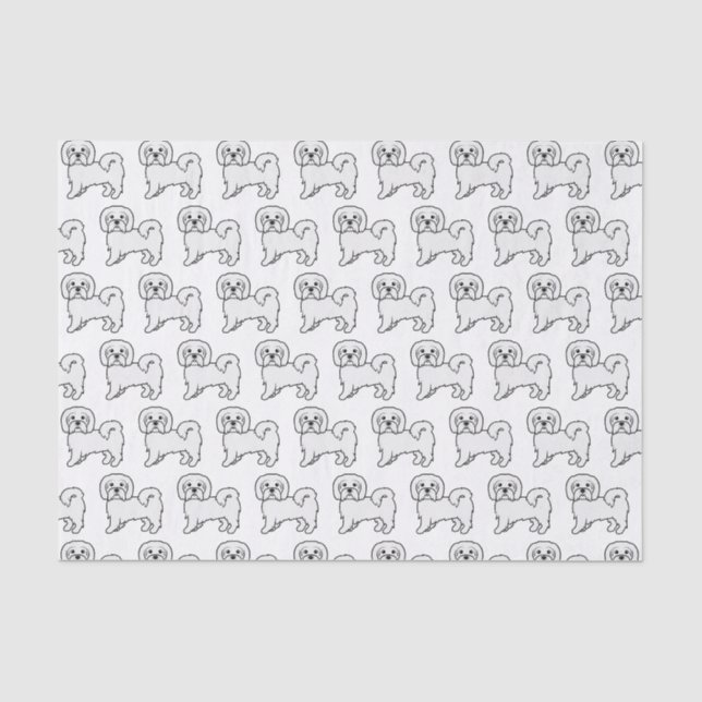 Coton de Tulear Niedlich Cartoon Dog Muster Seidenpapier (Vorderseite)