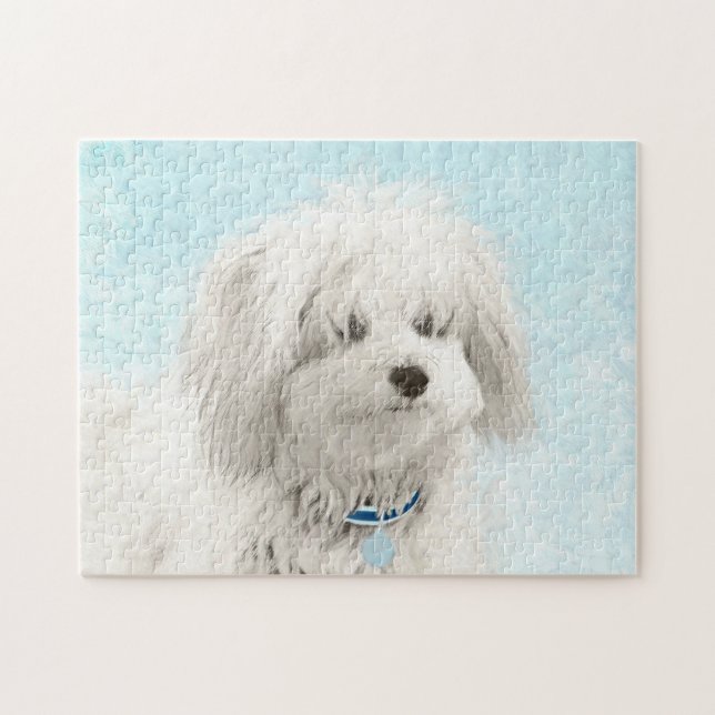 Coton de Tulear Painting - Niedliche Original Dog  (Horizontal)