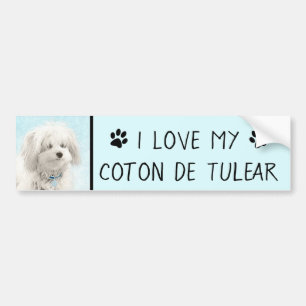 Coton de Tulear Painting - Niedliche Original Dog Autoaufkleber
