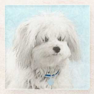 Coton de Tulear Painting - Niedliche Original Dog  Glasuntersetzer
