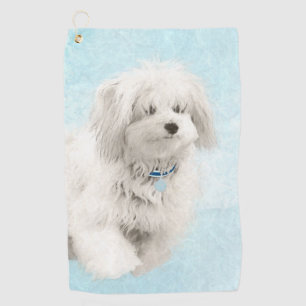 Coton de Tulear Painting - Niedliche Original Dog Golfhandtuch
