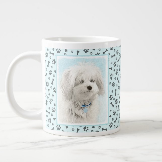 Coton de Tulear Painting - Niedliche Original Dog  Jumbo-Tasse (Links)