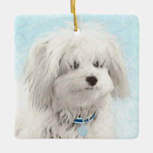 Coton de Tulear Painting - Niedliche Original Dog  Keramikornament