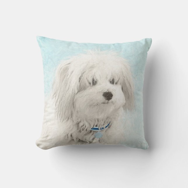 Coton de Tulear Painting - Niedliche Original Dog  Kissen (Vorderseite)