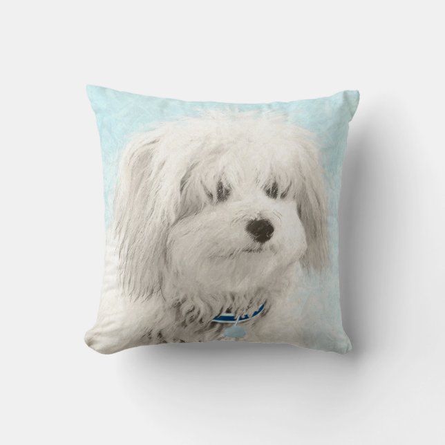 Coton de Tulear Painting - Niedliche Original Dog  Kissen (Vorderseite)