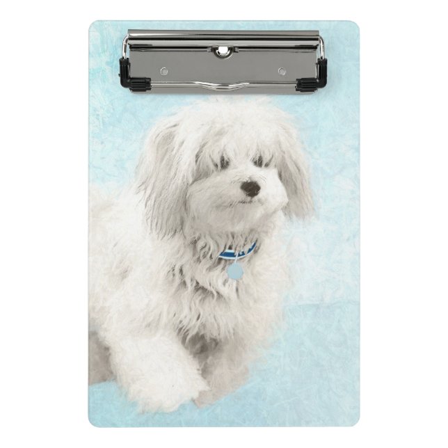 Coton de Tulear Painting - Niedliche Original Dog  Mini Klemmbrett (Vorderseite)