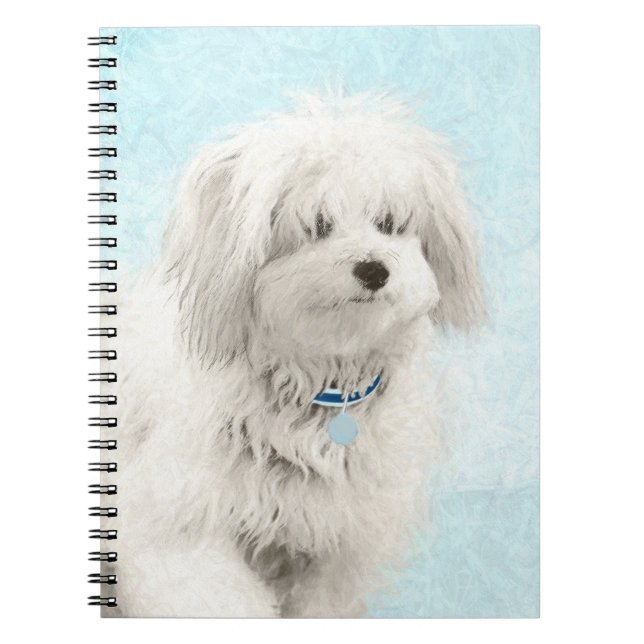 Coton de Tulear Painting - Niedliche Original Dog  Notizblock (Vorderseite)