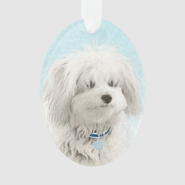 Coton de Tulear Painting - Niedliche Original Dog  Ornament (Vorderseite)