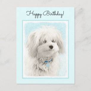 Coton de Tulear Painting - Niedliche Original Dog  Postkarte