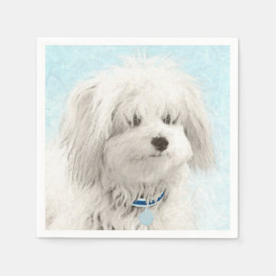 Coton de Tulear Painting - Niedliche Original Dog Serviette
