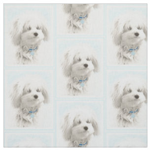 Coton de Tulear Painting - Niedliche Original Dog  Stoff