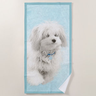 Coton de Tulear Painting - Niedliche Original Dog Strandtuch