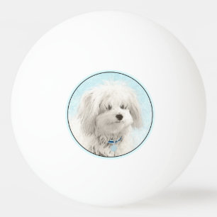 Coton de Tulear Painting - Niedliche Original Dog Tischtennisball