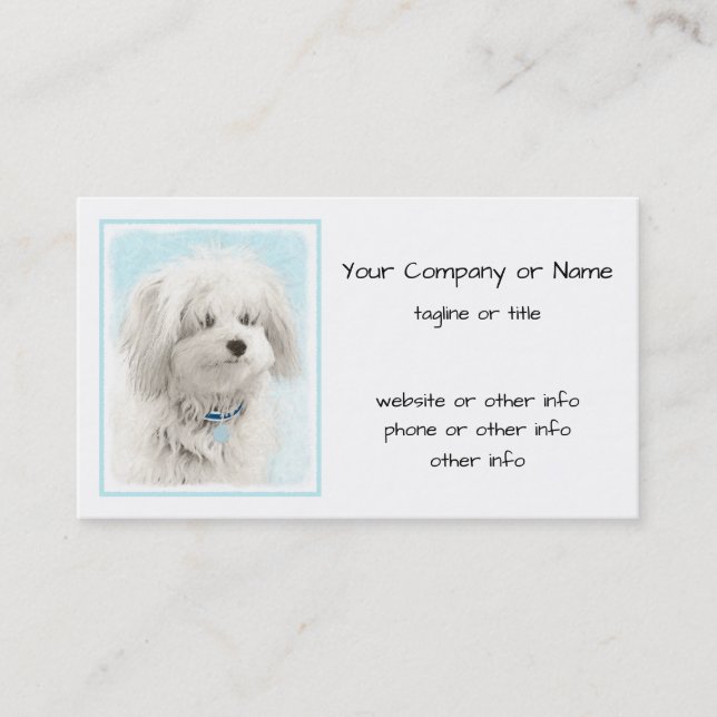 Coton de Tulear Painting - Niedliche Original Dog  Visitenkarte (Vorderseite)