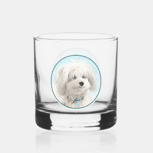 Coton de Tulear Painting - Niedliche Original Dog  Whiskyglas