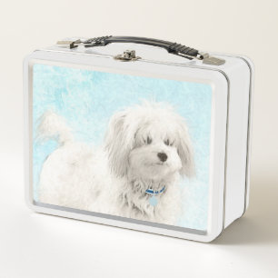 Coton de Tulear Painting - Niedliche Original Hund Metall Brotdose