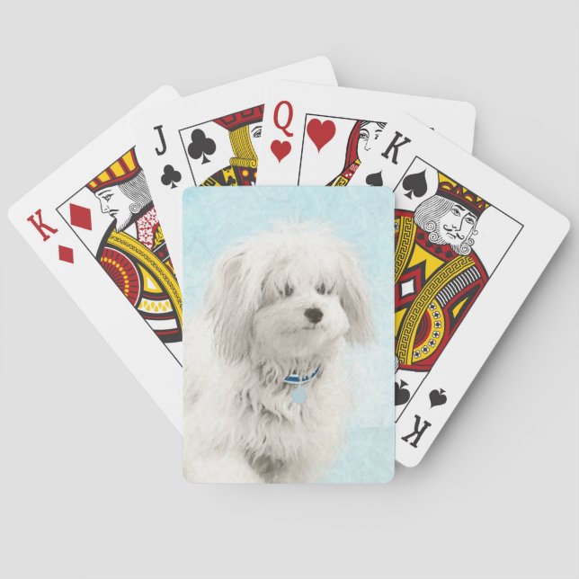 Coton de Tulear Painting - Niedliche Original Hund Spielkarten (Rückseite)