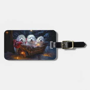 Coton De Tulear Schnee-Schlitten-Weihnachtsdekorat Gepäckanhänger
