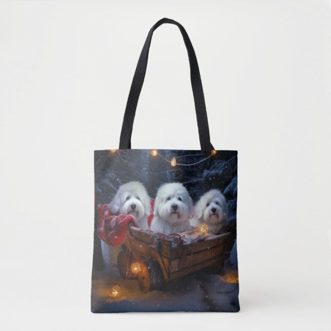 Coton De Tulear Snowy Sleigh Weihnachtsdekor Tasche (Vorderseite)
