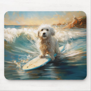 Coton De Tulear Strand Surfen Malerei Mousepad
