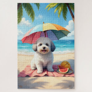 Coton de Tulear Strandentspannungsszene
