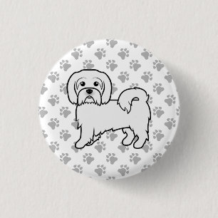 Coton de Tulear Süße Cartoon-Hund-Illustration Button