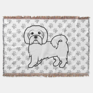 Coton de Tulear Süße Cartoon-Hund-Illustration Decke
