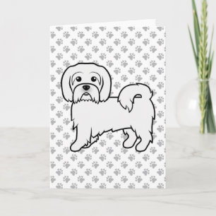 Coton de Tulear Süße Cartoon-Hund-Illustration Karte