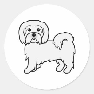 Coton de Tulear Süße Cartoon-Hund-Illustration Runder Aufkleber