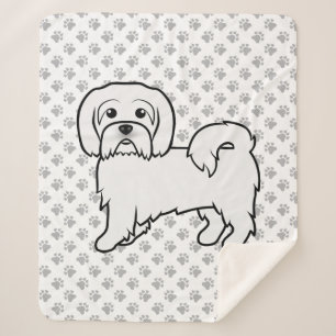 Coton de Tulear Süße Cartoon-Hund-Illustration Sherpadecke