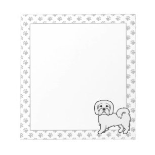 Coton de Tulear Süßer Cartoon-Hund und Pfoten Notizblock