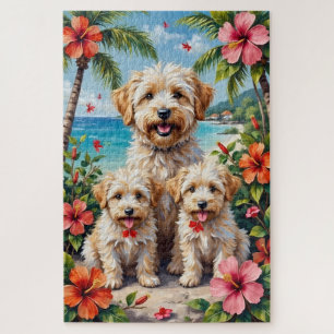 Coton de Tulear Tropischer Garten Kunst