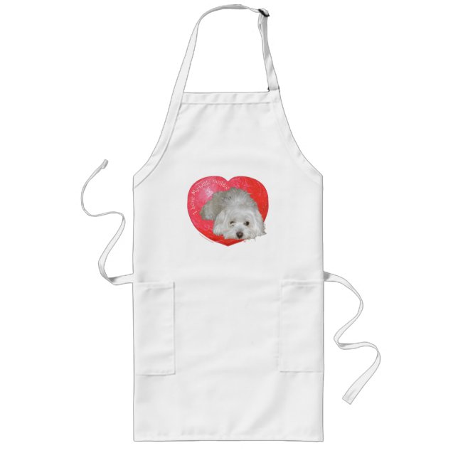 Coton de Tulear Valentinstag Lange Schürze (Vorne)