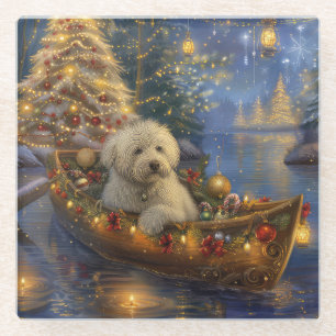 Coton De Tulear Weihnachtliche Festliche Reise Glasuntersetzer