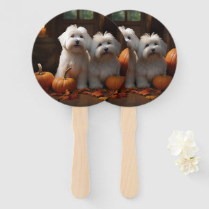Coton De Tulear Welpe Herbstfreude Kürbis Fächer