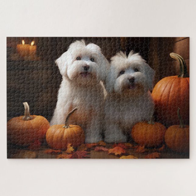 Coton De Tulear Welppy Autumn Delight Pumpkin (Horizontal)