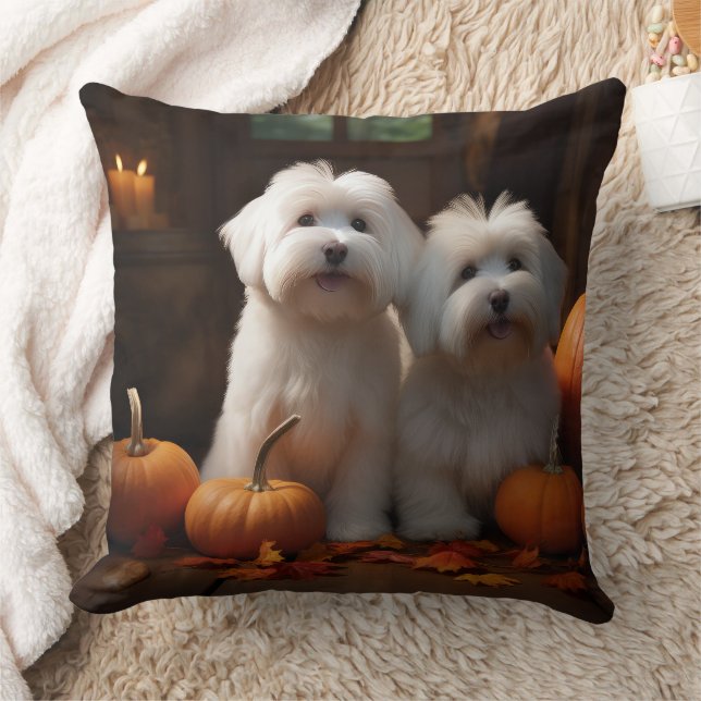 Coton De Tulear Welppy Autumn Delight Pumpkin Kissen (Decke)