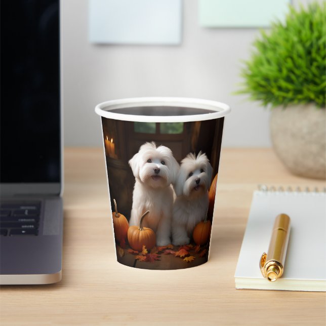 Coton De Tulear Welppy Autumn Delight Pumpkin Pappbecher (InSitu)