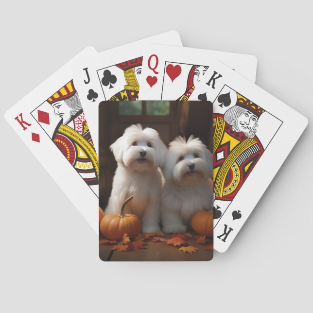 Coton De Tulear Welppy Autumn Delight Pumpkin Spielkarten (Rückseite)