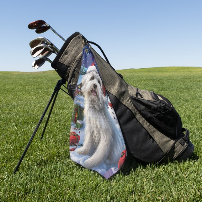 Coton De Tulear Winter Wonderland Christmas Joy Golfhandtuch (Gras)