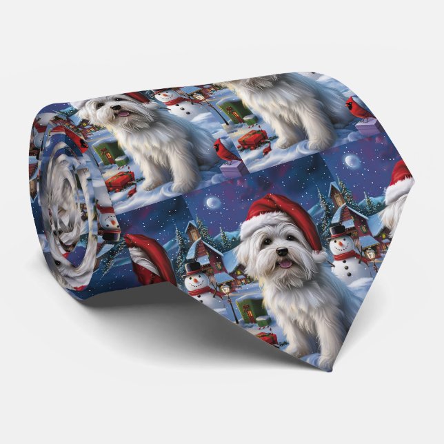Coton De Tulear Winter Wonderland Christmas Joy Krawatte (Gerollt)