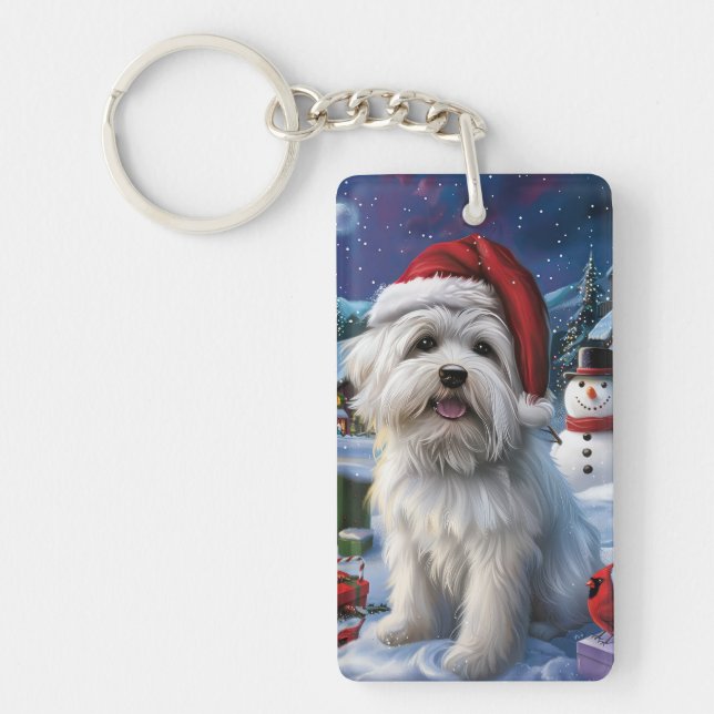 Coton De Tulear Winter Wonderland Christmas Joy Schlüsselanhänger (Vorderseite)