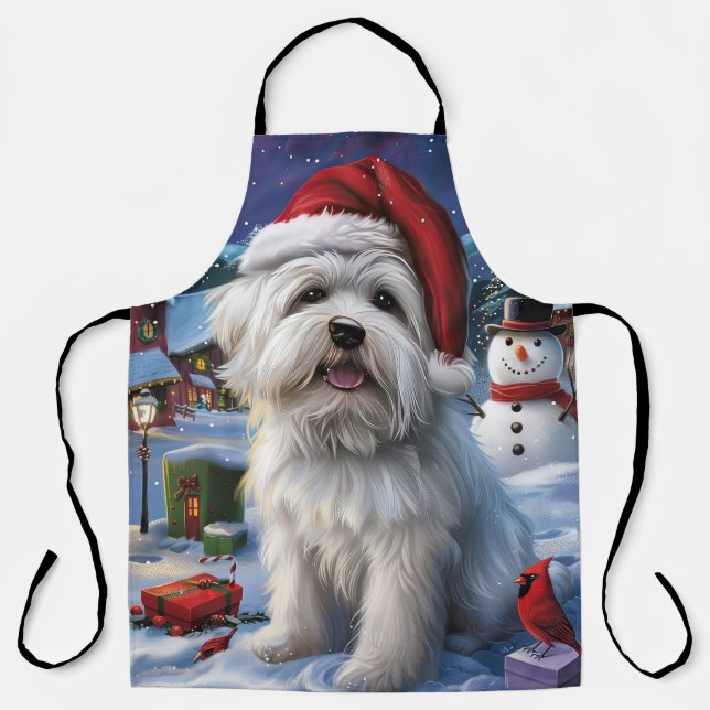 Coton De Tulear Winter Wonderland Christmas Joy Schürze (Vorderseite)