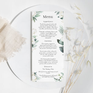 Coton d'Eucalyptus   Menu Mariage moderne blanc